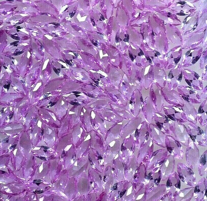 197 Pcs Ceylon Pink Sapphire Marquise Cut 3.90/1.92 MM Loose Gemstone Treated  - Image 2 of 4