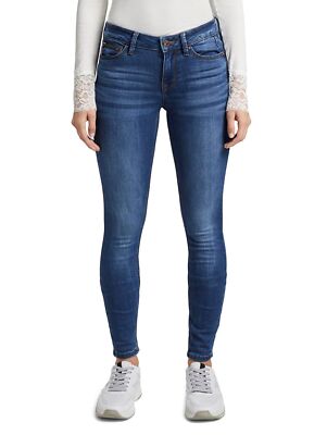 Tom Tailor Denim Damen Jeans Jona Extra Skinny Fit Blau Clean Mid Stone Blue