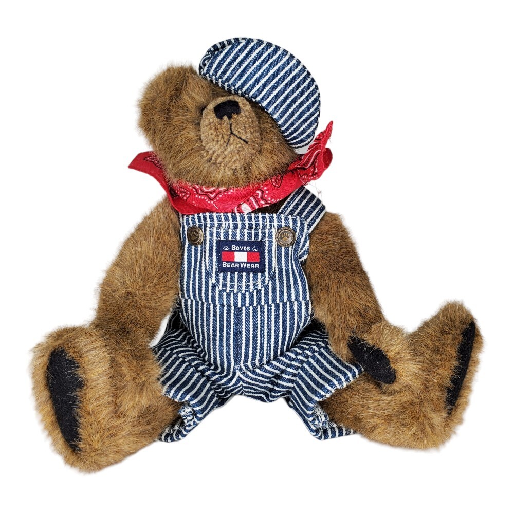 Boyds Bears “ELMER O. BEARROAD” Bear With Tags, 13” Railroad Train