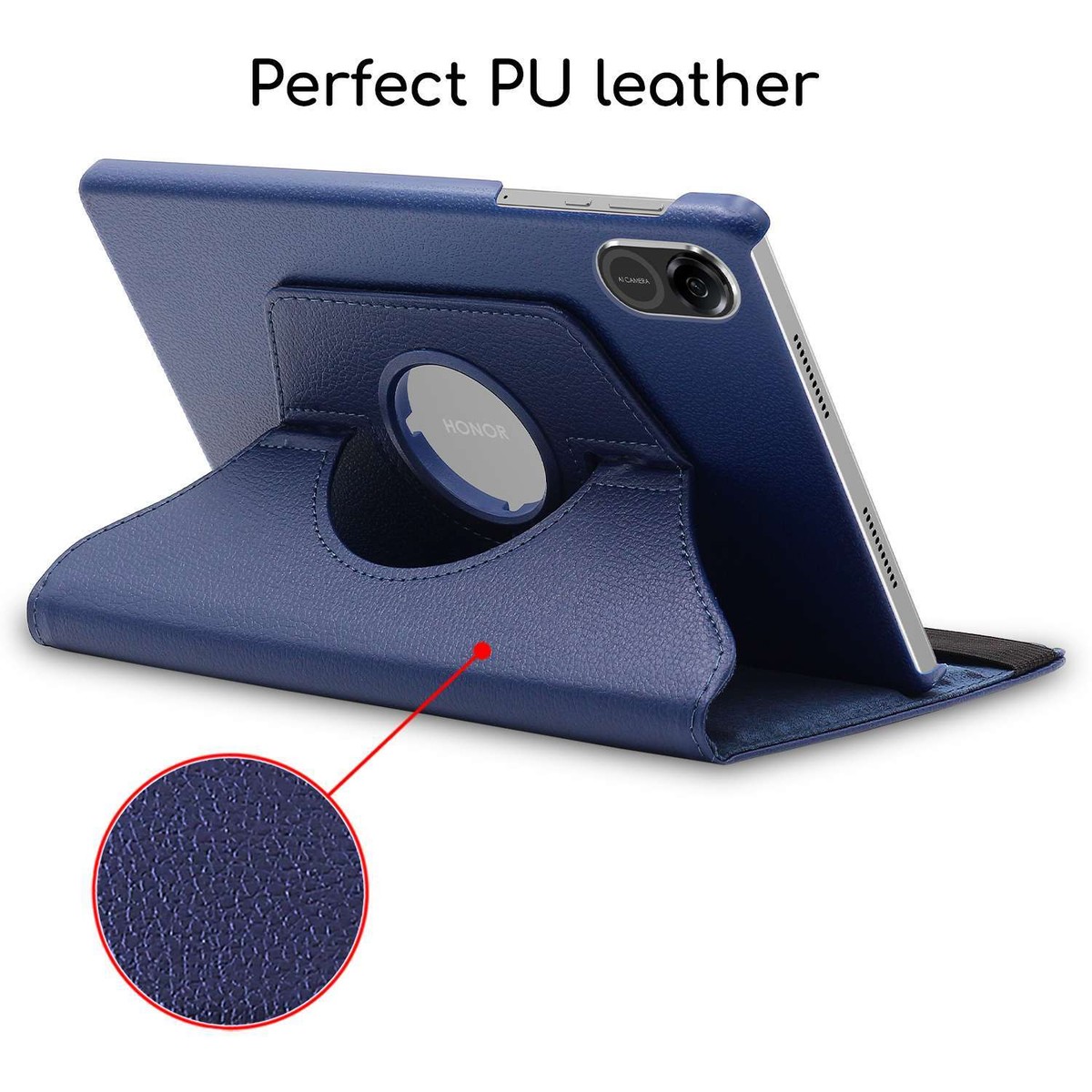 Coque Honor Pad X9 Housse Etui Rotatif 360 PU Cuir + VERRE Tremp , Bleu  Fonc  | eBay