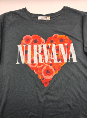 Letluv for Anthropologie Nirvana Graphic Tee Size XL Made in USA