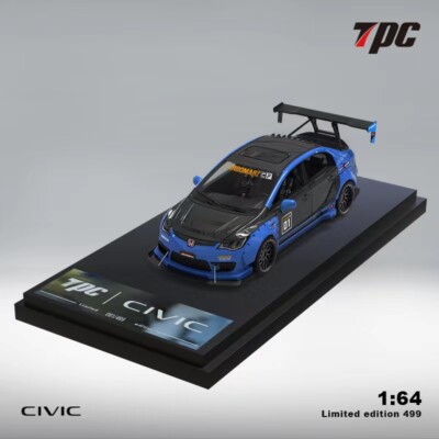 TPC 1/64 本田 ホンダ シビック FD2 ニード・フォー・スピード TPC 1:64 civic FD2 Explosive facelift blue Diecast Model Car | eBay