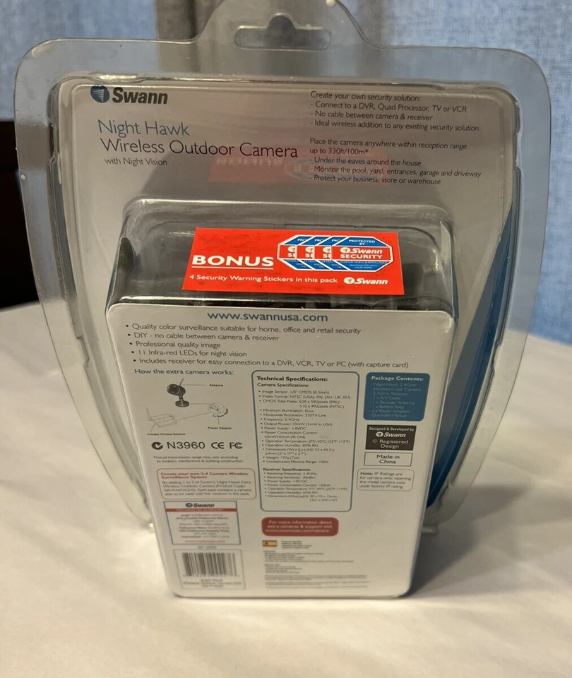 Swann Night Hawk Wireless Outdoor Camera & Receiver New in Original Package NEW - Image 3 of 4