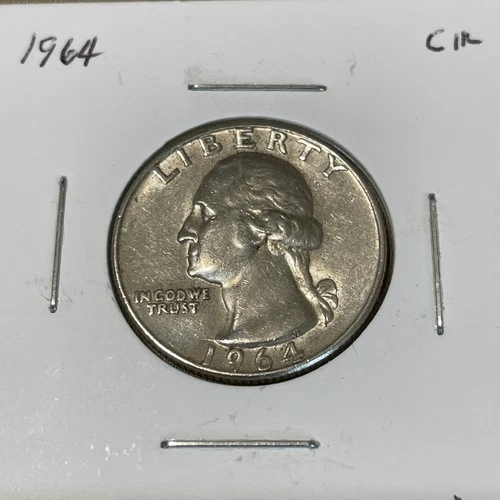 1964- Philadelphia Mint Silver Washington Quarter Nice AU