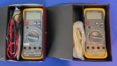 Lot Of 2 RSR Digital Multimeter, MAS-344 1 Set Of Leads Only.