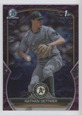 2023 Bowman Draft Chrome Fuchsia Lunar Refractor 46/199 Nathan Dettmer 5b1