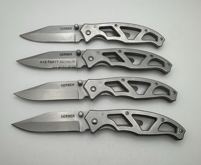Gerber Paraframe I Pocket Knife Frame Lock Plain Edge Blade Lot Of 4 Nice Shape