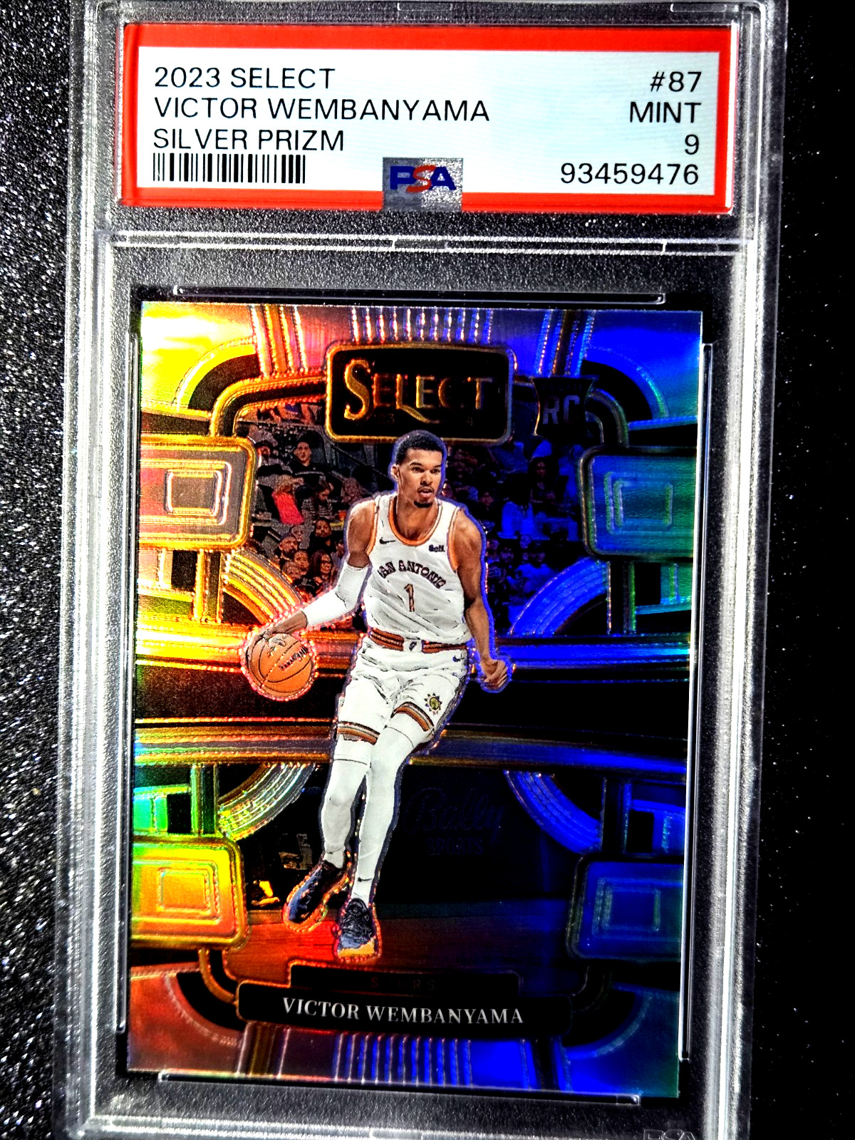 2023-24 Panini Select Victor Wembanyama Silver Prizm Holo Rookie #87 RC PSA MINT view 11