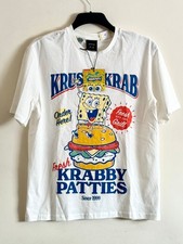 Image of Spongebob Squarepants T Shirt Mens Krabby Patties Krusty Krab Burger MEDIUM New!