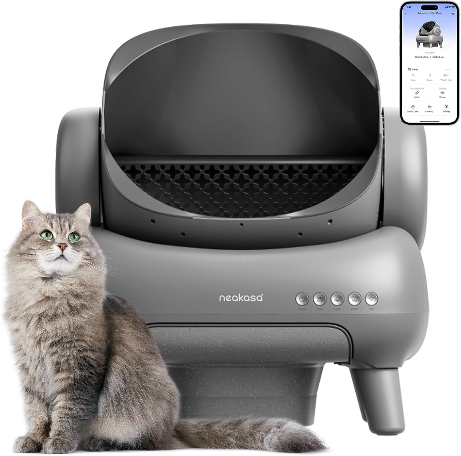 Neakasa M1 Plus Open-Top Self Cleaning Cat Litter Box, Automatic Cat Litter Box