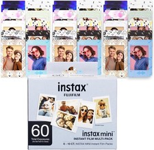Instax Mini Film 60 Sheets Six Packs of Instax Mini Fuji Film - Compatible w