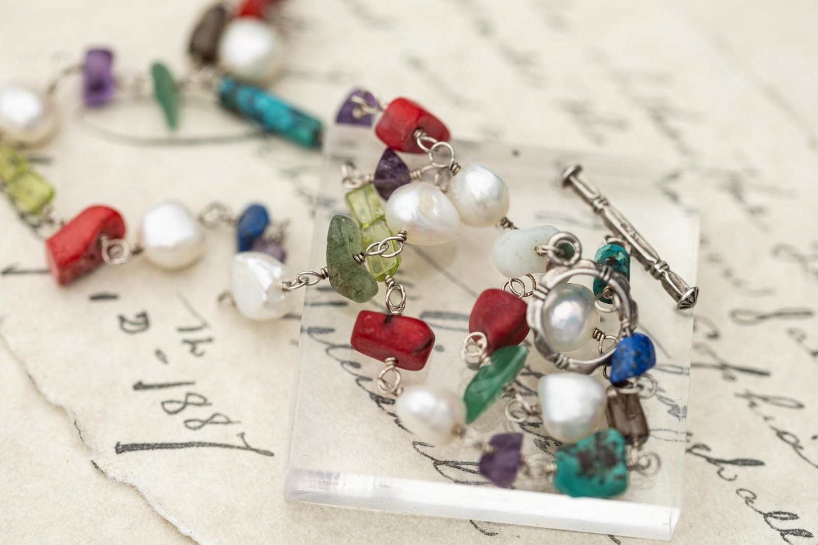 Vintage Silpada Gemstone Beaded Necklace Estate Jewelry