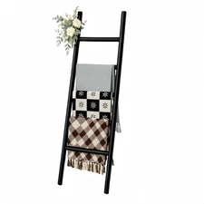 Wooden Blanket Ladder Fully Assembled 57in Living Room Bathroom Bedroom Decor...