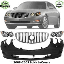 Front Bumper Cover Fascia & Grille Assembly Kit For 2008-2009 Buick LaCrosse