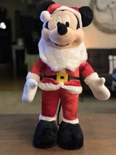 Christmas Disney Mickey Mouse Santa Greeter 21” Tall
