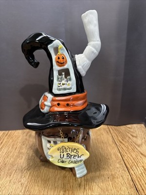 Halloween Blue Sky Clayworks Witches Brew Tea Light Holder Witchies U Brew
