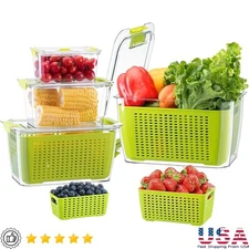 Fresh Food Storage Containers Ventilation System BPA Free Vegetable Keeper Set