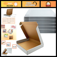 25 Pack White Corrugated Shipping Boxes 13x11x2 Inch Mailers for Safe Delivery