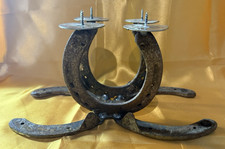 XXL Ręcznie robiony rustykalny podkowy świecznik świece pnia HAPPYBRINGER