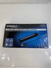 Sabrent 13 Port High Speed USB 2.0 Hub with Power Adapter and 2 Switches HB-U14P