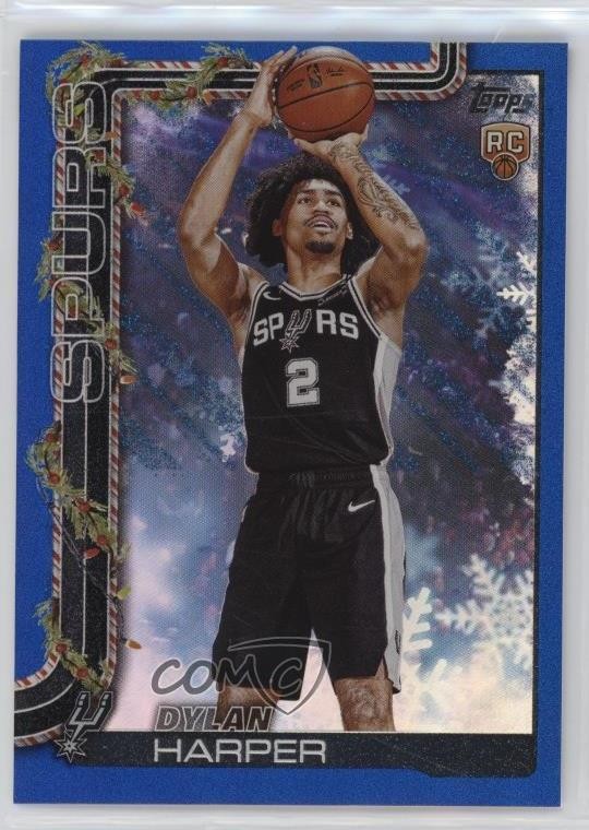 2025-26 Topps Holiday Holiday Metallic Blue Glitter Dylan Harper #H162 ru7