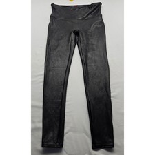 Spanx Faux Leather Leggings Black High Waisted Shaper Womens Large L/G 20110R