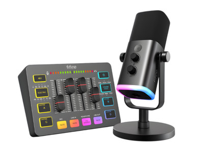 Fifine Ampligame KS5 RGB Gaming Sound Mixer / Audio Interface
