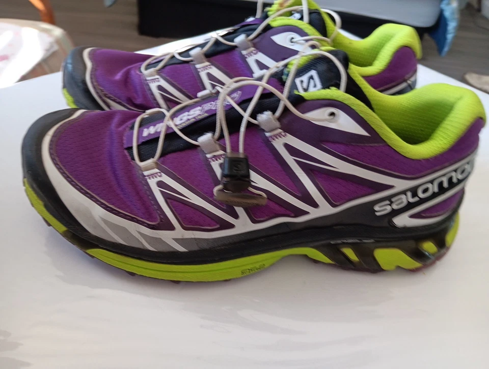 Zapato de Trail Running Salomon Wings Pro para Mujer Verde Púrpura Talla Us 10.5 Foto 3 de 4