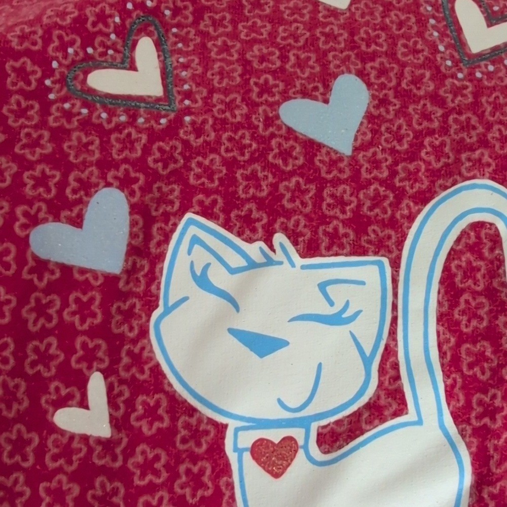 90s Y2K Vintage Fashion Bug Women's Cat Hearts Valentine's Day Shirt Top 18/20 W image 4
