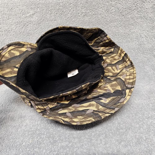 Vintage Columbia Hunting Hat Wood Camo Bucket Brimmed Large XL Fleece USA Made! - Picture 13 of 18