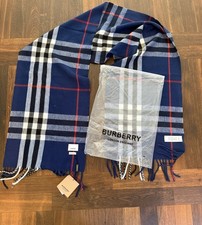 Sciarpa Burberry in cashmere blu navy con scontrino!