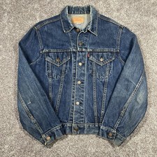 Vintage 60s Levis Type 3 Big E Denim Trucker Jacket 22 Ptp Big Size Factory 522