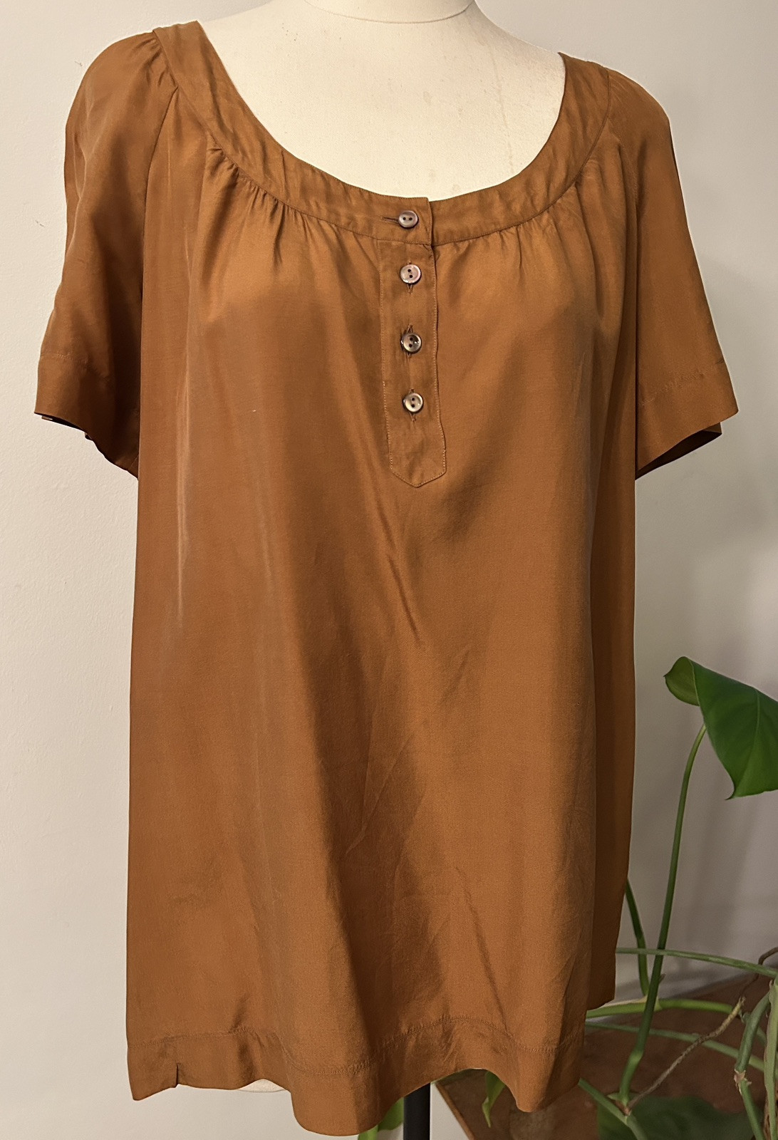 Tunica blusa seta naturale vintage anni 70 YSL Saint Laurent Rive Gauche XS L