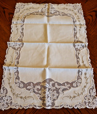 Antique Lace Edged French Handmade Doily