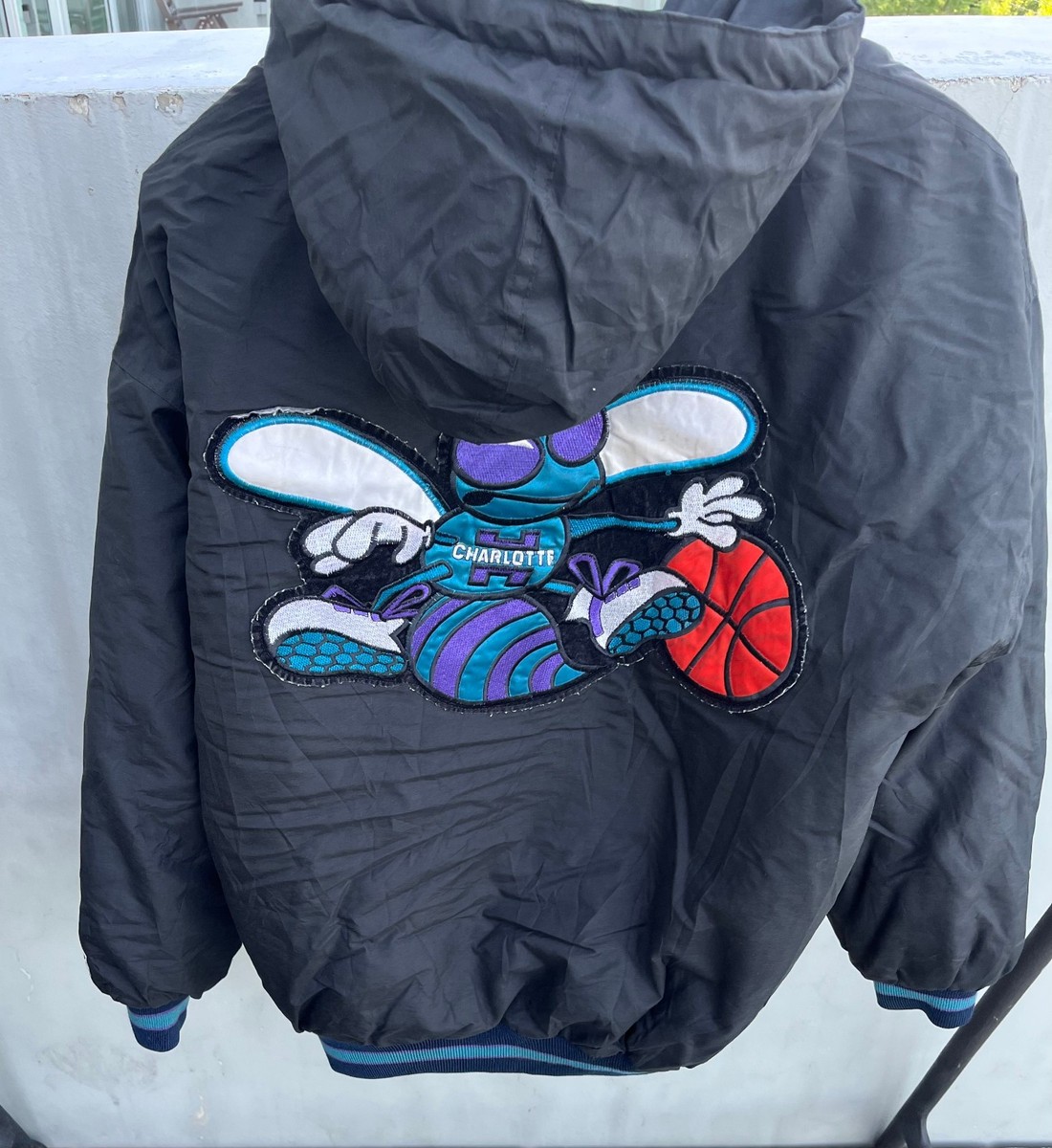 Vintage Charlotte Hornets Starter Jacket 90s Puffer Mens Large