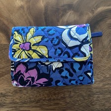 Vera Bradley Tri-Fold Womens Wallet Floral Bl...