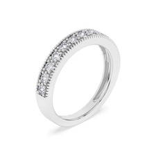 0.50Ct Round Lab Grown Diamond Half Eternity Wedding Band White Gold Hallmarked
