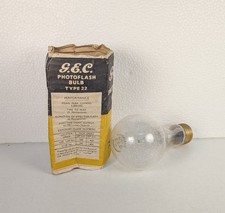 Vintage GEC Type 22 Photoflash Bulb Camera Flash 5,000,000 Lumens New Old Stock