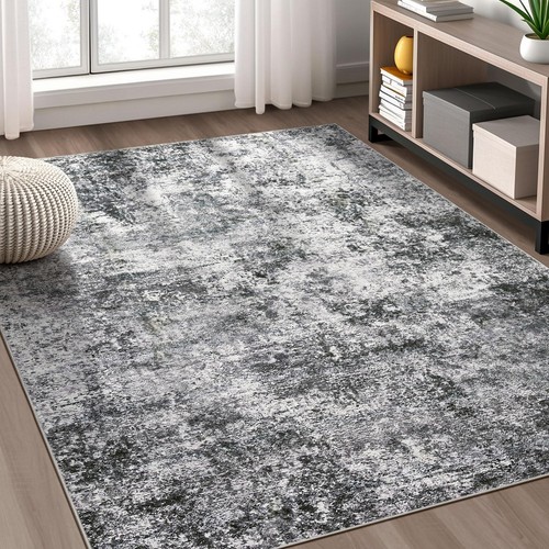 Area Rug Living Room Rugs - 5x7 Large Soft Indoor Neutral Modern Abstract Low...