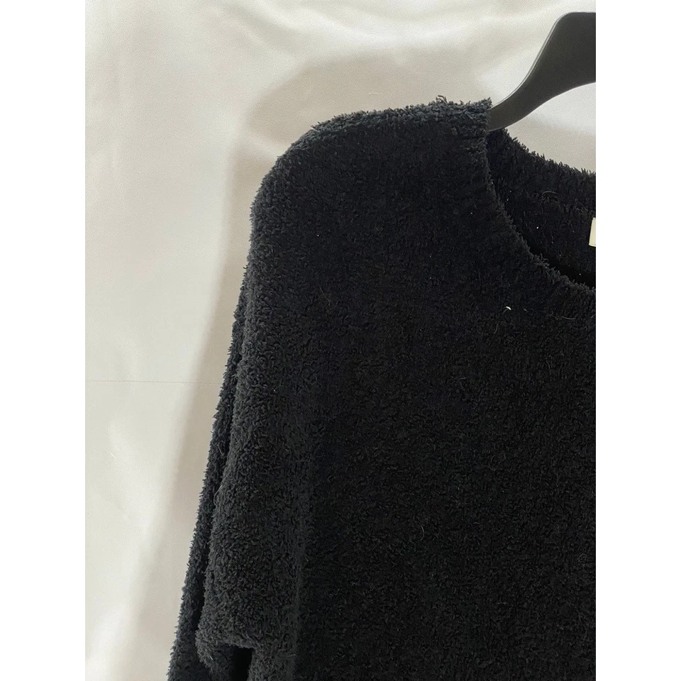 Vestido feminino JESSICA SIMPSON preto aconchegante malha gola redonda manga longa joelho tamanho GG - Imagem 3 de 4