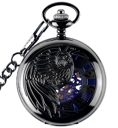 Montre mécanique Unendlich U homme cadran bleu chiffres romains squelette argent