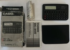 Vintage Casio DATA-CAL DC-200 bk-s CALCULATOR DATABASE With Box  Instructions