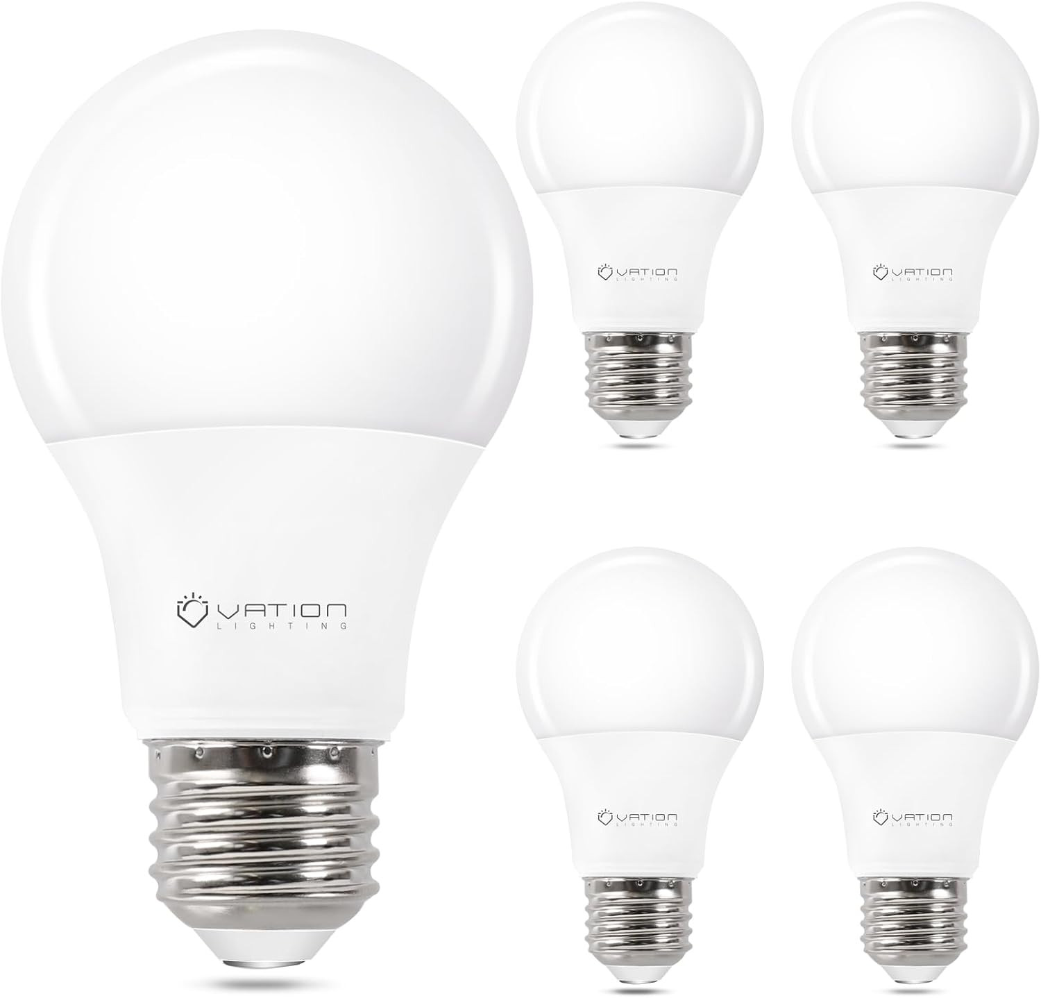 4 Pack A19 LED Light Bulb Daylight 5000K LED Bulbs, 60 Watt 