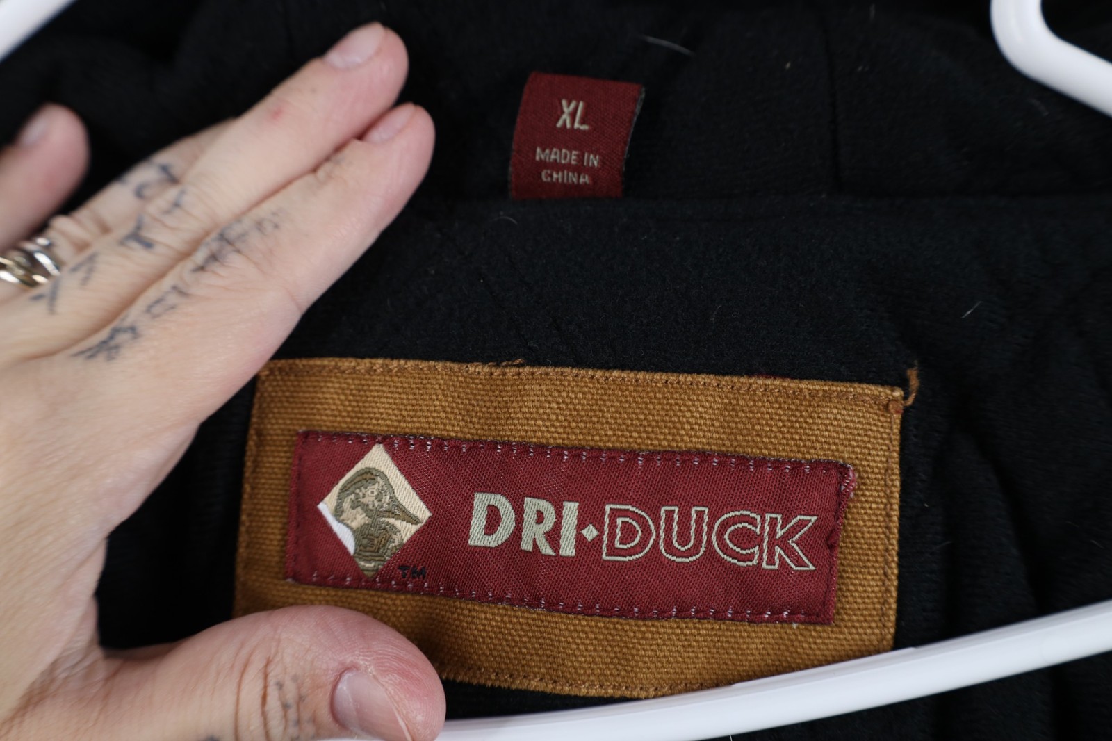 Vintage Mens XL Distressed Owens Corning Quilted Canvas Hooded Work Jacket Brown