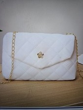 Ladies Vintage Quilted Flap Purse With Adjustable Chain Strap Crossbody