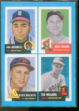 1992 Bazooka Quadracard '53 Archives 22Antonelli Friend Walker Ted Williams Card