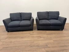 Aleeza Fabric 2 and 2 Seater Sofa Set – Dark Grey.