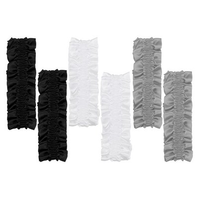 Armband Garter 6pcs Anti-Slip Sleeve Garter Shirt Sleeve Holder Jet Black White