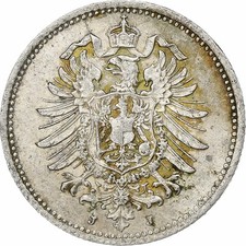 GERMANY - EMPIRE, Wilhelm I, 20 Pfennig, 1875, Hamburg, Silber, SS+, KM:5