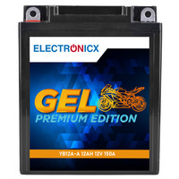 Electronicx YB12A-A 12V 12Ah GEL Motorradbatterie - Wartungsfrei & Versiegelt -